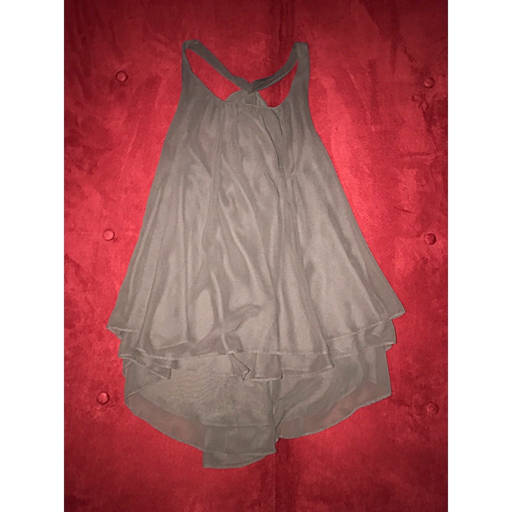 Gray Chiffon Tank Top